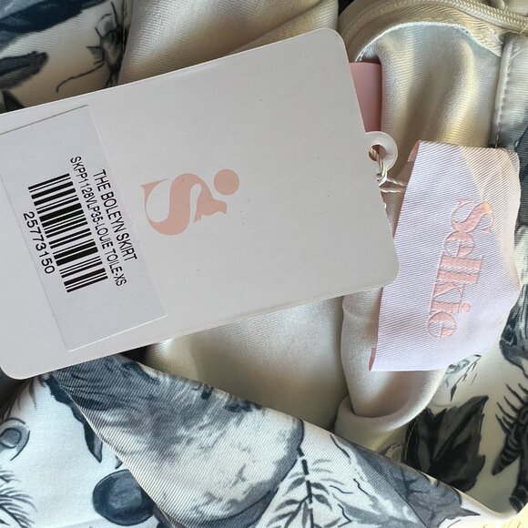 Selkie Blue & White Boleyn in Louis Toile Mini Skirt Sz XS - Picture 3 of 4